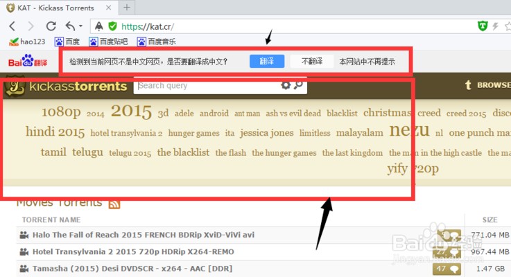 打开网页翻译